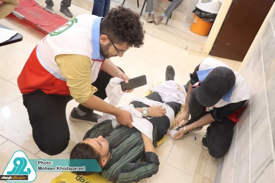 اجرای مانور امدادی دادرس پیشرفته در مرکز شهید مدنی(ره)دانشگاه فرهنگیان استان قم 2