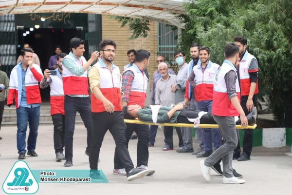 اجرای مانور امدادی دادرس پیشرفته در مرکز شهید مدنی(ره)دانشگاه فرهنگیان استان قم 2